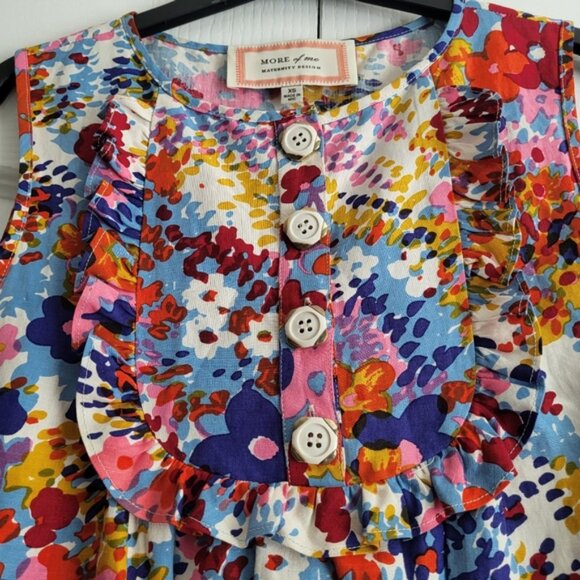 More Of Me Maternity Design Floral Dress Size XS made In NYC Silk Linen - Picture 3 of 5